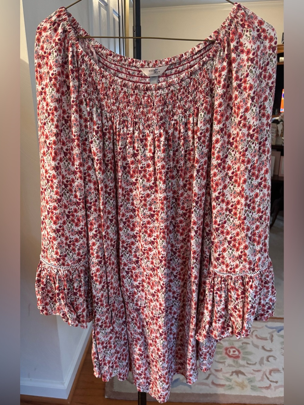 Terra & Sky Floral Tunic rayon 14W